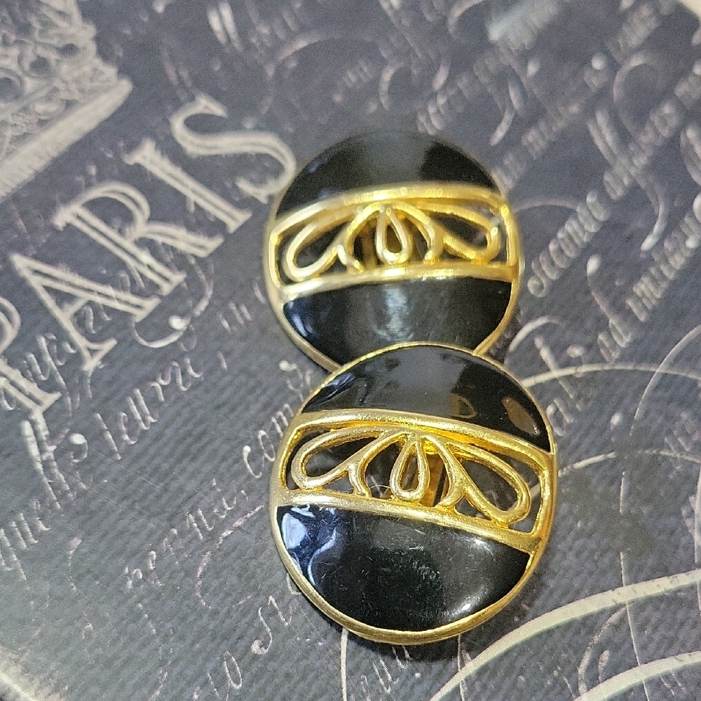 Chic Black and Gold Earrings